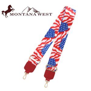 MONTANA WEST Americana Flag Print Guitar Purse Strap